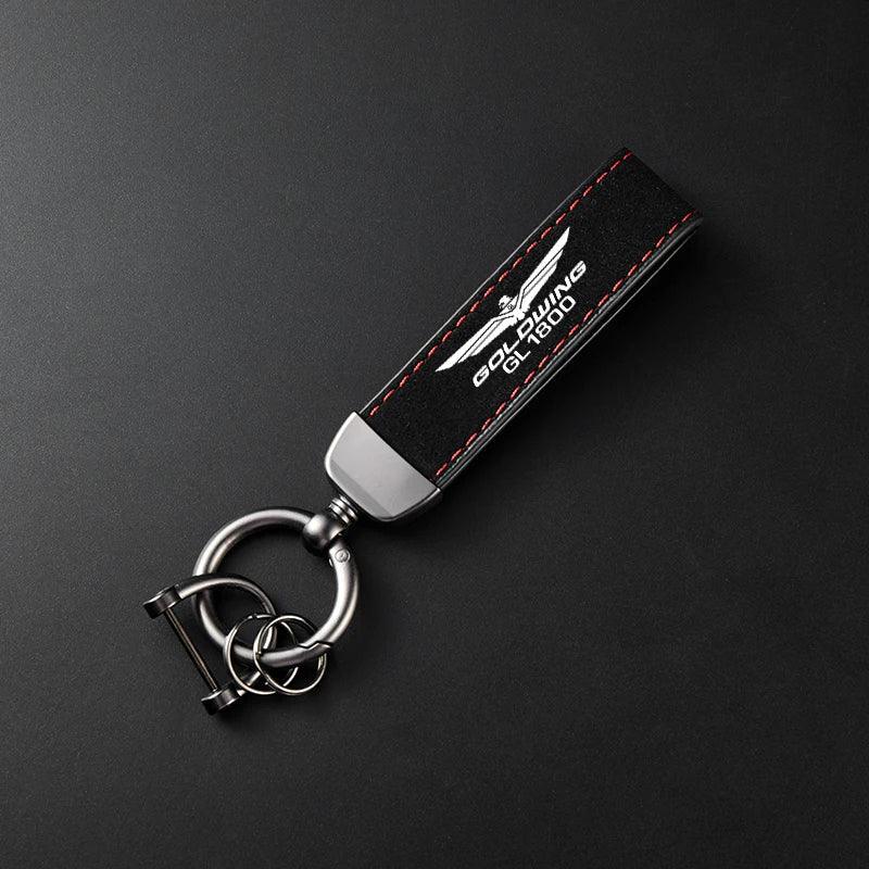 High-Grade Leather Suede Keychain Motorcycle Key Ring HONDA Goldwing 1800 GL1800 - RPM Rivals