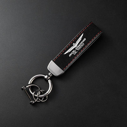 High-Grade Leather Suede Keychain Motorcycle Key Ring HONDA Goldwing 1800 GL1800 - RPM Rivals