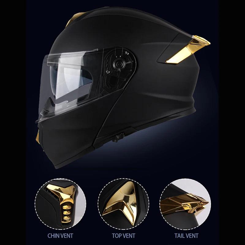 Uchoose DOT Approved Full Face Helmets Crash Motorbike Protective Gear Men Women Flip Up Helmet Motorcycle Double Sun Visor - RPM Rivals