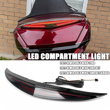 NEW For Honda Goldwing Gold Wing GL1800 GL 1800 2021 2022 2023 Motorcycle ABS Trunk Spoiler LED Red Rear Brake Light Turn Signal