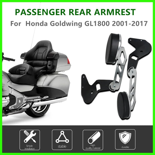 Motorcycle Rear Passenger Armrests for Honda Goldwing GL1800 GL 1800 2001 - 2017 Chrome New Adjustable Armrests Accessories