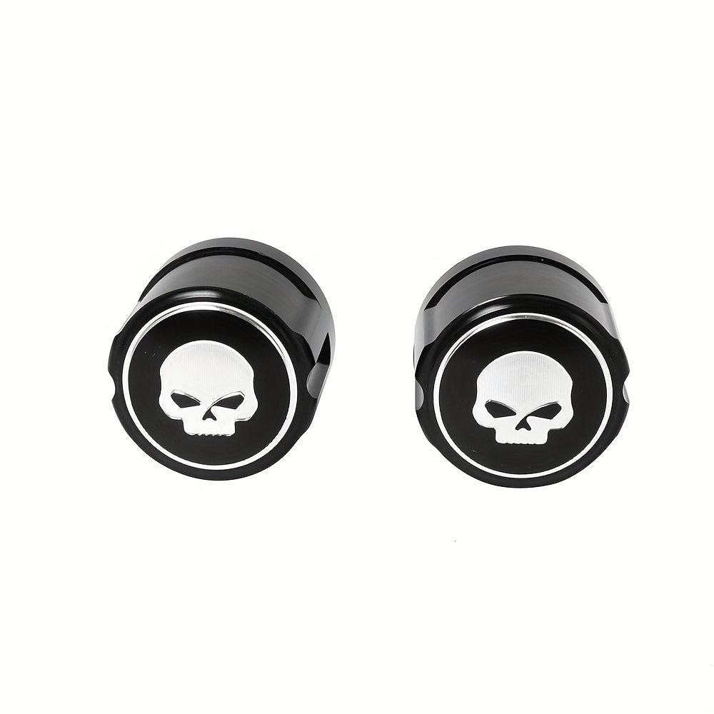 Skull Design Cnc Aluminum Front Fork Nut Cap Bolt For Harley - Fits Touring, Electra Glide, Dyna, Street Bob, Sportster Xl & Softail - RPM Rivals
