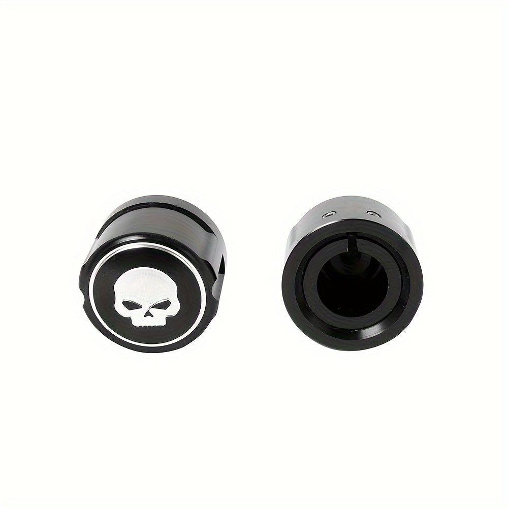 Skull Design Cnc Aluminum Front Fork Nut Cap Bolt For Harley - Fits Touring, Electra Glide, Dyna, Street Bob, Sportster Xl & Softail - RPM Rivals